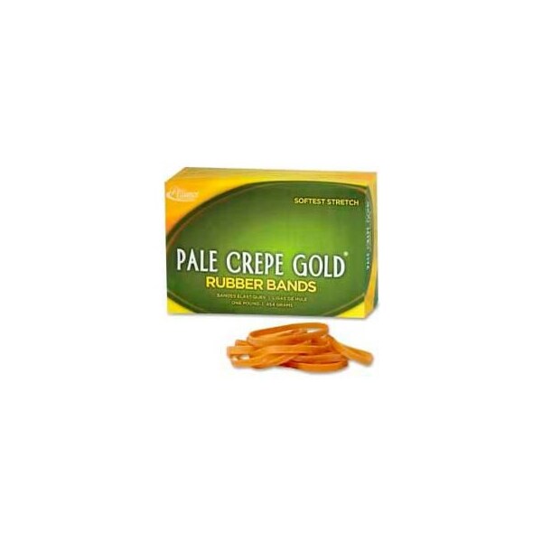 Alliance Rubber Alliance Pale Crepe Gold Rubber Bands, Size No 18, 3"x 1/16", Natural, 1 lb. Box 20185 - main